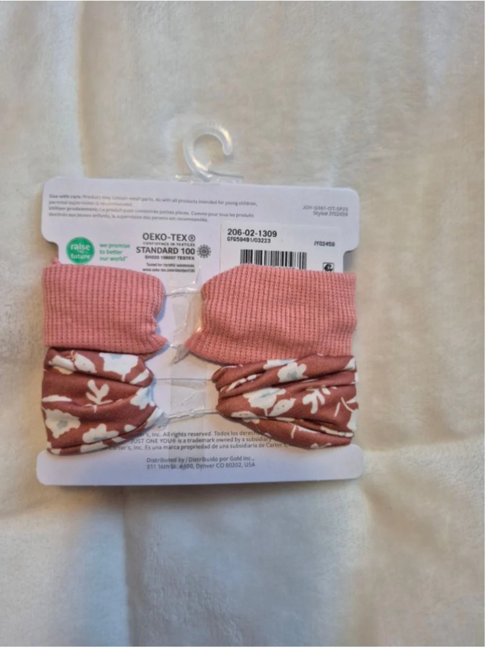 Baby Carter's Hair Accessories One Size Pink White Floral Headbands 2-Pack